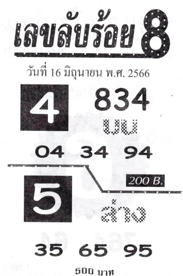 เลขลับร้อย8